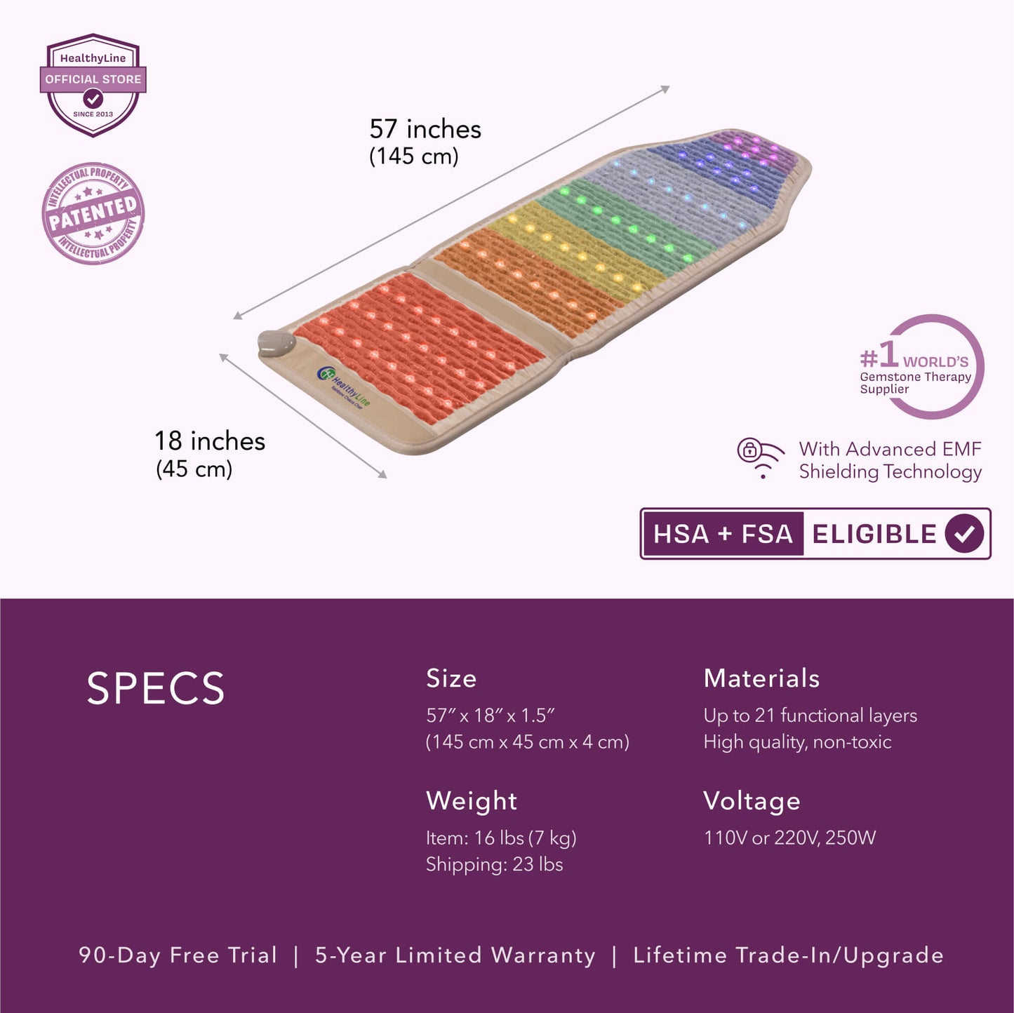Rainbow Chakra Series | PEMF Far Infrared Heating Mats