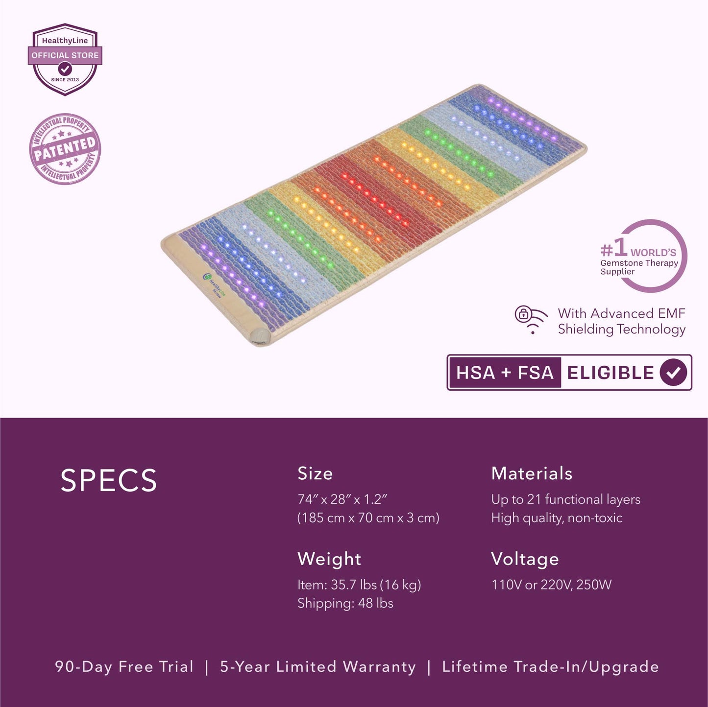 Rainbow Chakra Series | PEMF Far Infrared Heating Mats