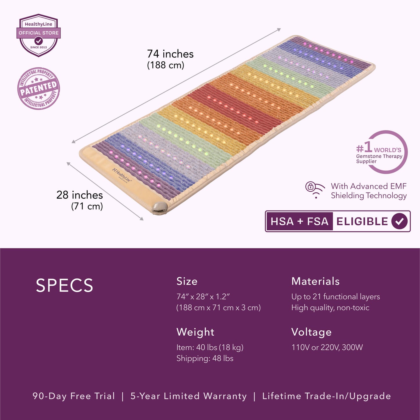 Rainbow Chakra Series | PEMF Far Infrared Heating Mats