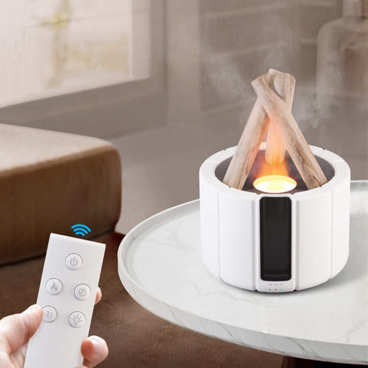 Bonfire Shaped Remote Control Aroma Diffuser Desktop Flame Humidifier, Color: Colorful White