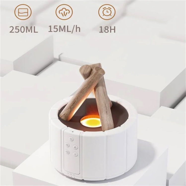 Bonfire Shaped Remote Control Aroma Diffuser Desktop Flame Humidifier, Color: Black