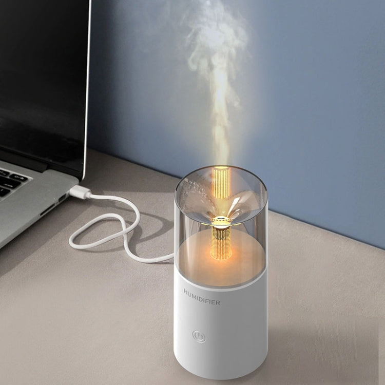 Candle Flame Aromatherapy Diffuser Automatic Scent Sprayer Mini Ambiance Candle Light Humidifier(129 White)