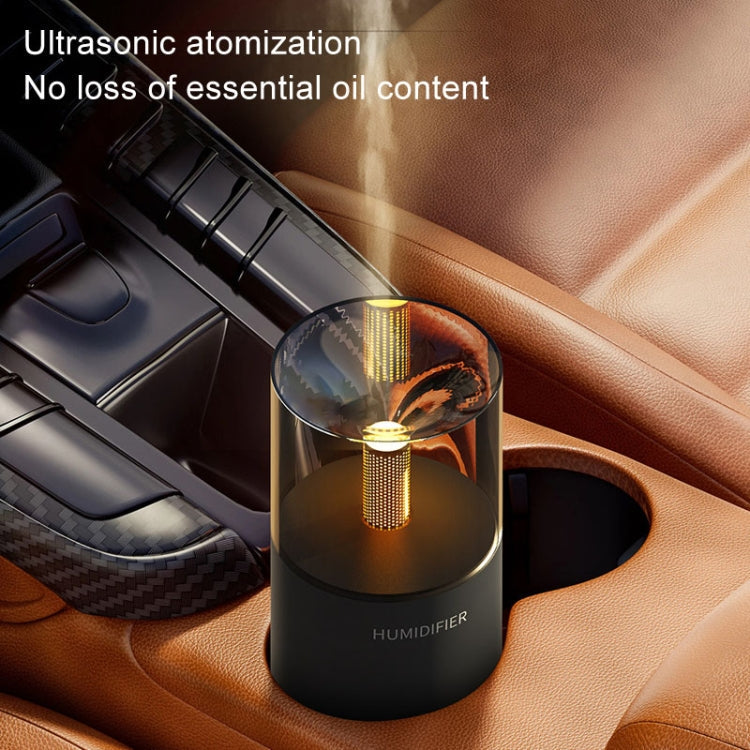 Candle Flame Aromatherapy Diffuser Automatic Scent Sprayer Mini Ambiance Candle Light Humidifier(129 Black)