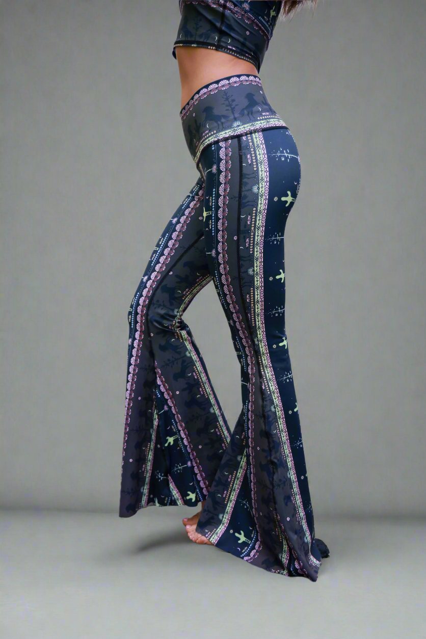 Wild and Free Crop Yoga Hippie Flare Bell Bottoms