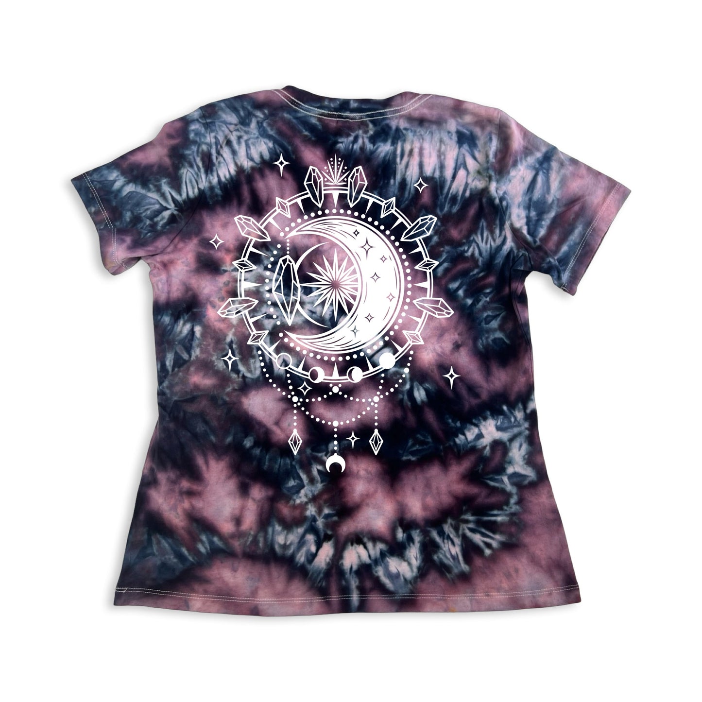 Lunar Alchemist - Women’s Tie-Dye Vneck Infused with Moonstone