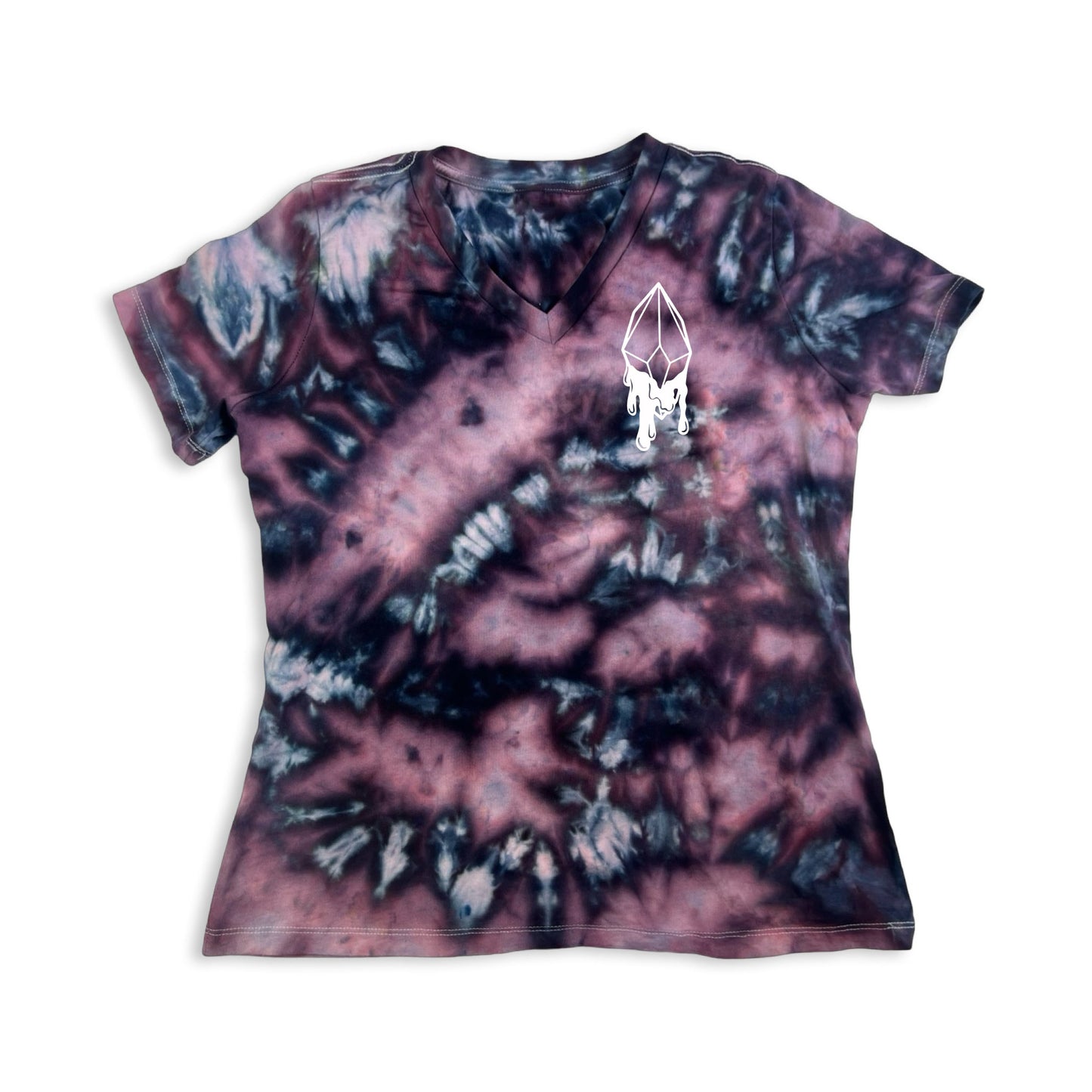 Lunar Alchemist - Women’s Tie-Dye Vneck Infused with Moonstone