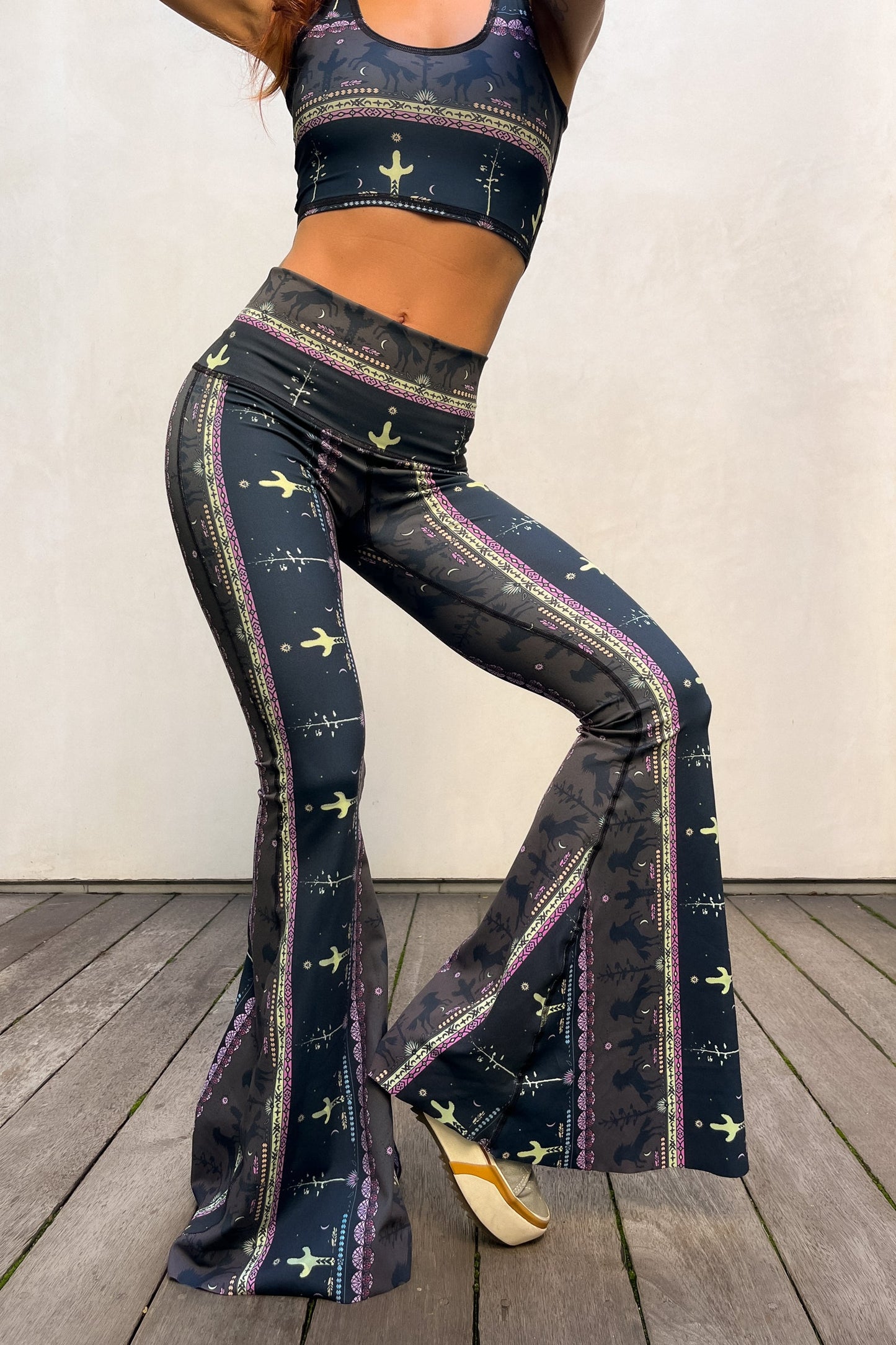 Wild and Free Crop Yoga Hippie Flare Bell Bottoms
