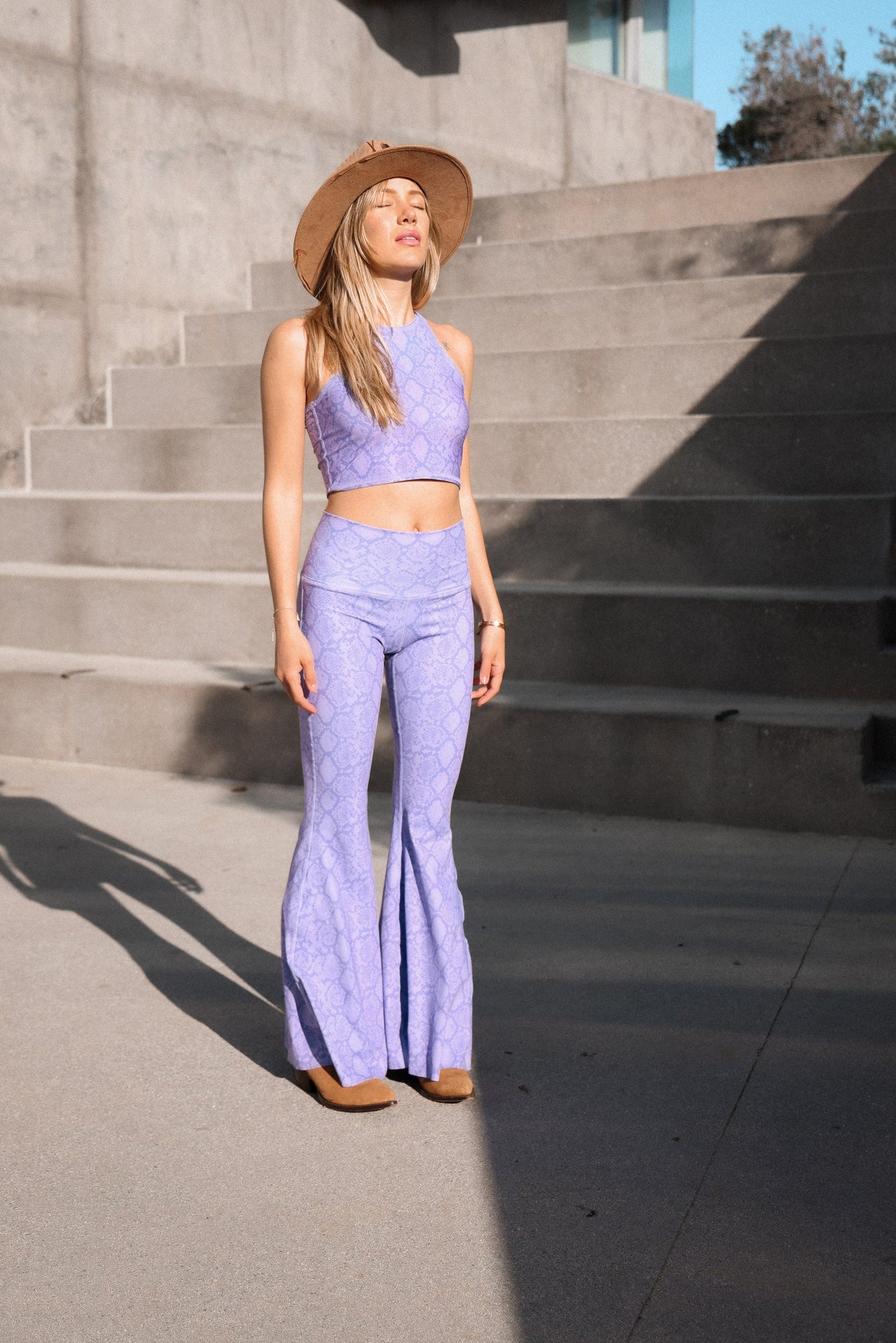 Lilac Snake Yoga Hippie Flare Bell Bottoms