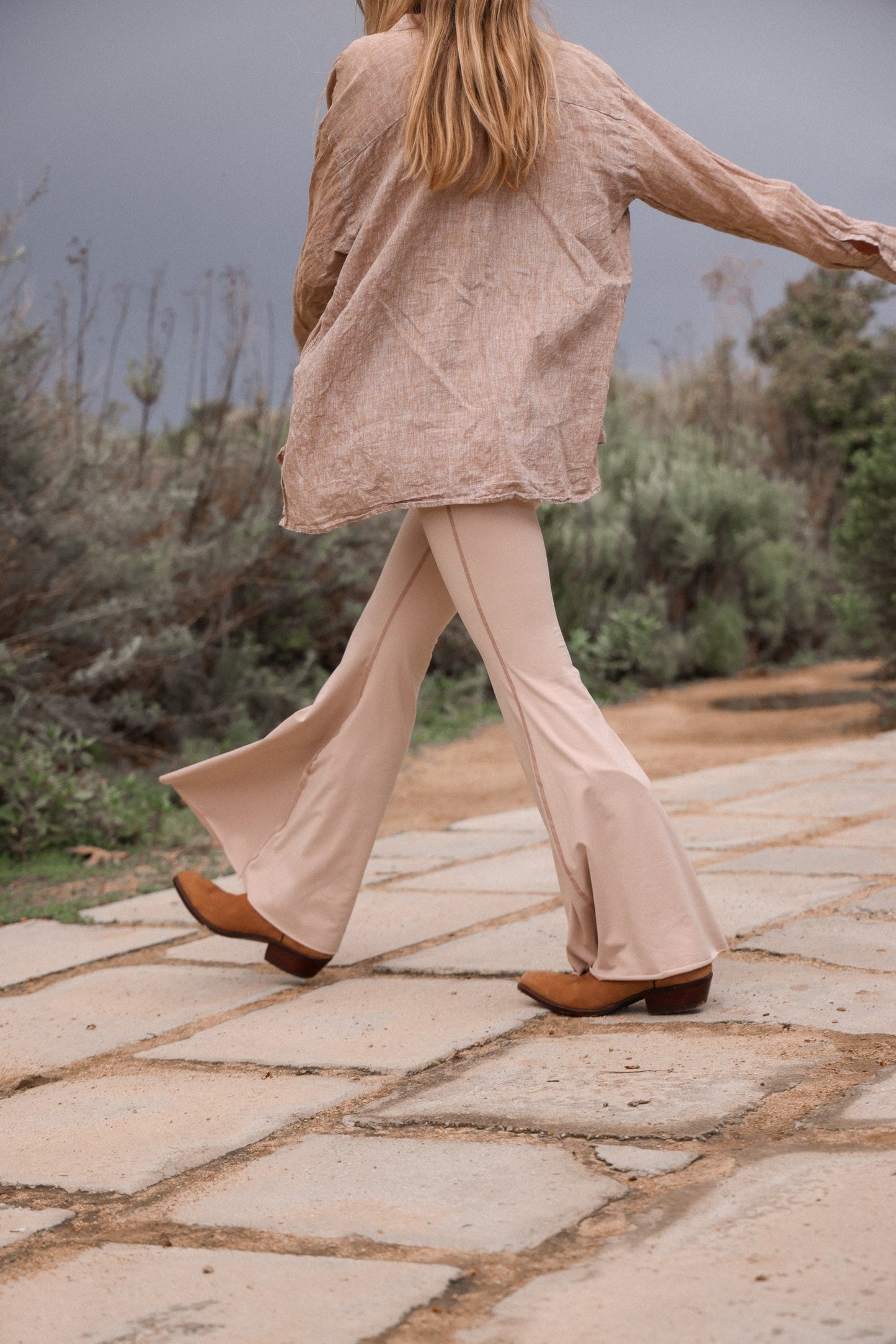 Solid Tan Crop Bell Bottom ♡ Yoga Hippie Flare Bell Bottoms