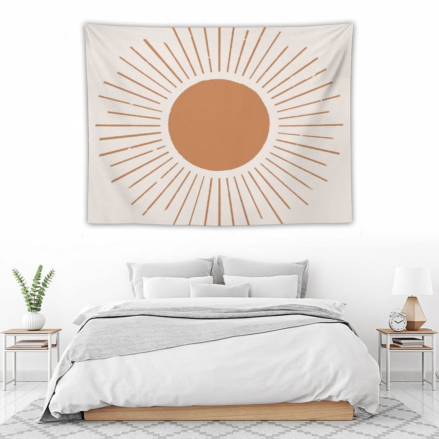 Terracotta Boho Sun Rays Tapestry