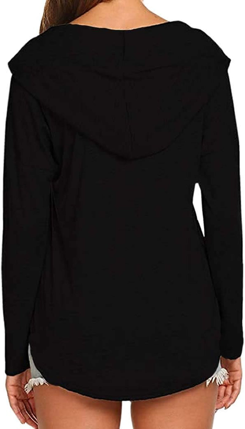 Women'S I'M Mostly Peace Love and Light Long Sleeve V Neck Casual Loose Tshirts Hoody Tops