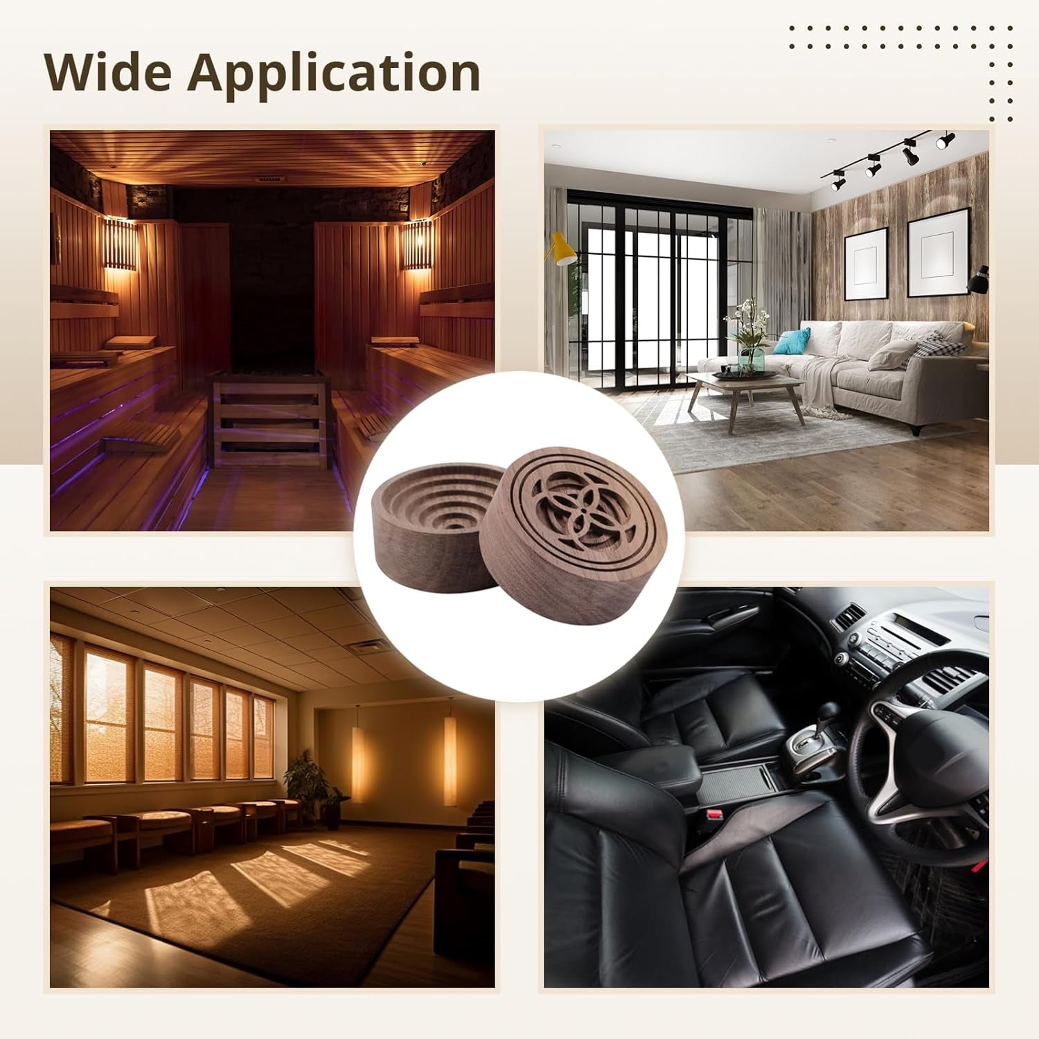 2 PCS Wooden Essential Oil Diffuser, Walnut Wood Diffuser, Aromatherapy Diffuser, Small round Diffuser for Home, Offices, Cars, Yoga Rooms, Sauna Rooms, SPA Centers