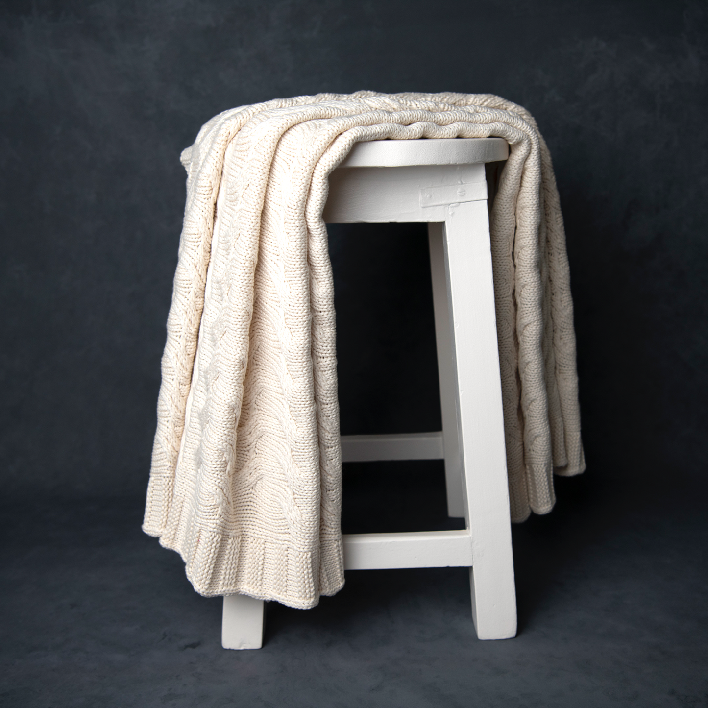 Chunky Cable Organic Cotton Throw Blanket