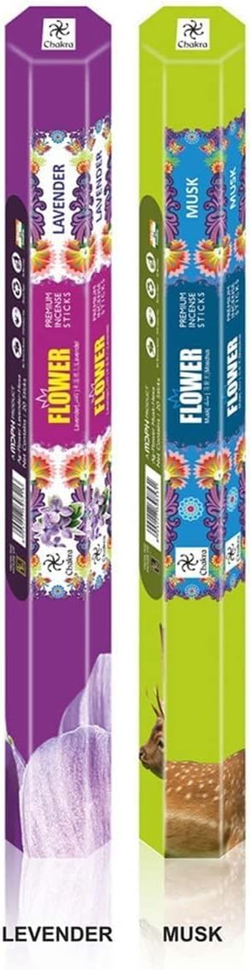 Premium Natural Incense Sticks – Variety Pack of 6 Blossomy Scents – Jasmine, Lavender, Musk, Rose, Sandalwood & Tuberose – Long-Lasting Scented Incense for Meditation & Home Fragrance