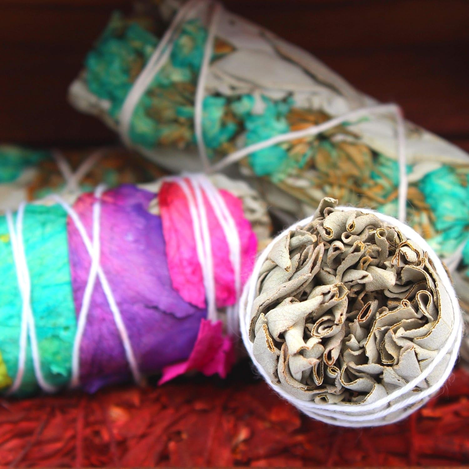 DOX + LAMB 7PC Variety White Sage Kit, Beginner Smudging Bundle, Lavender, Chakra, Rose Flower Sage, Rosemary, Dragon Blood, Palo Santo. Meditation, New Home Cleansing, Manifest (7 PC Sage Kit)