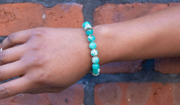 Green African Opal Natural Gemstone Bracelet