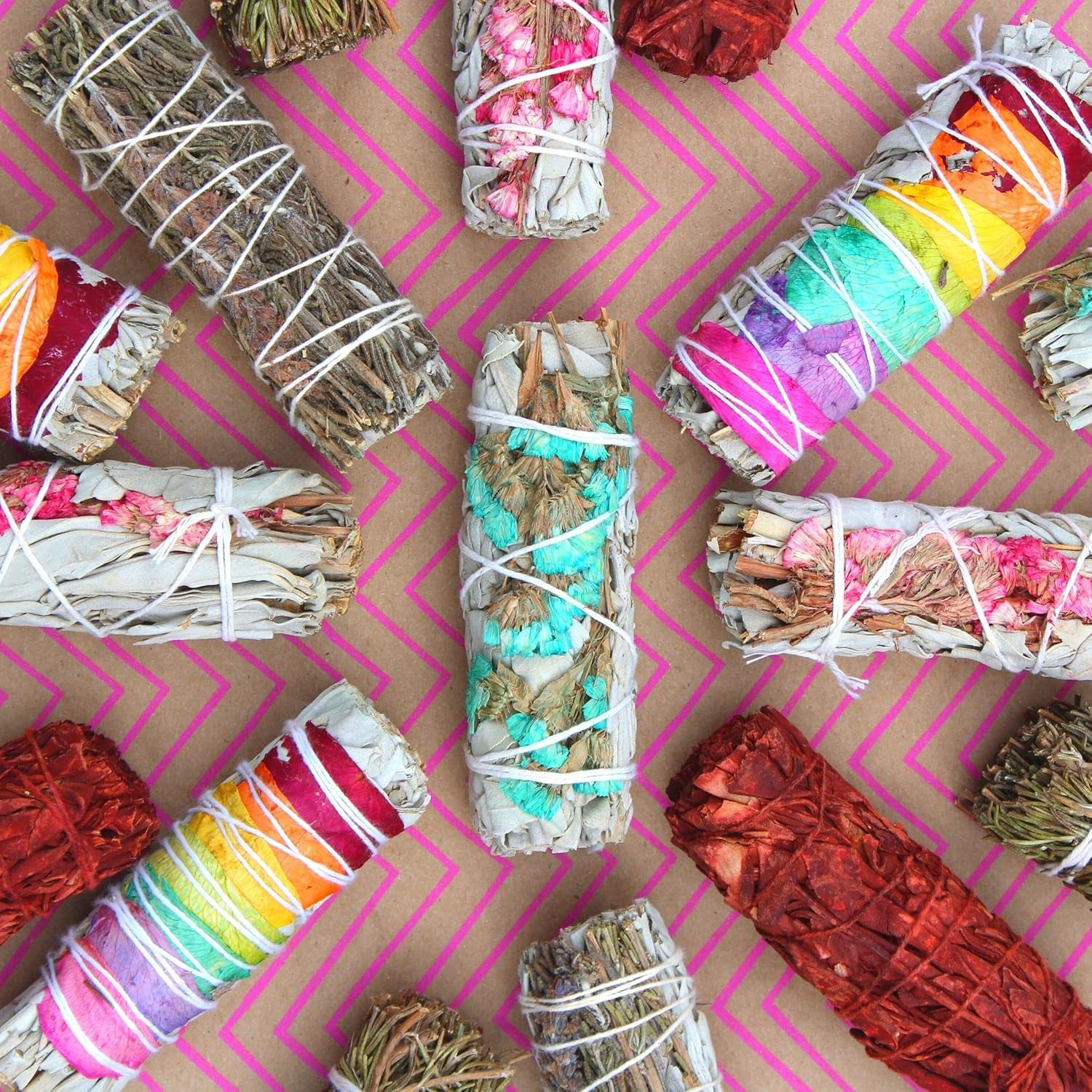 DOX + LAMB 7PC Variety White Sage Kit, Beginner Smudging Bundle, Lavender, Chakra, Rose Flower Sage, Rosemary, Dragon Blood, Palo Santo. Meditation, New Home Cleansing, Manifest (7 PC Sage Kit)