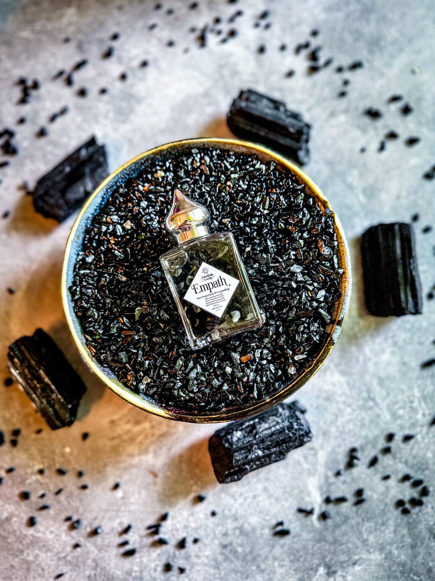 EMPATH PROTECTION Crystal Infused Natural Perfume Oil with Black Tourmaline