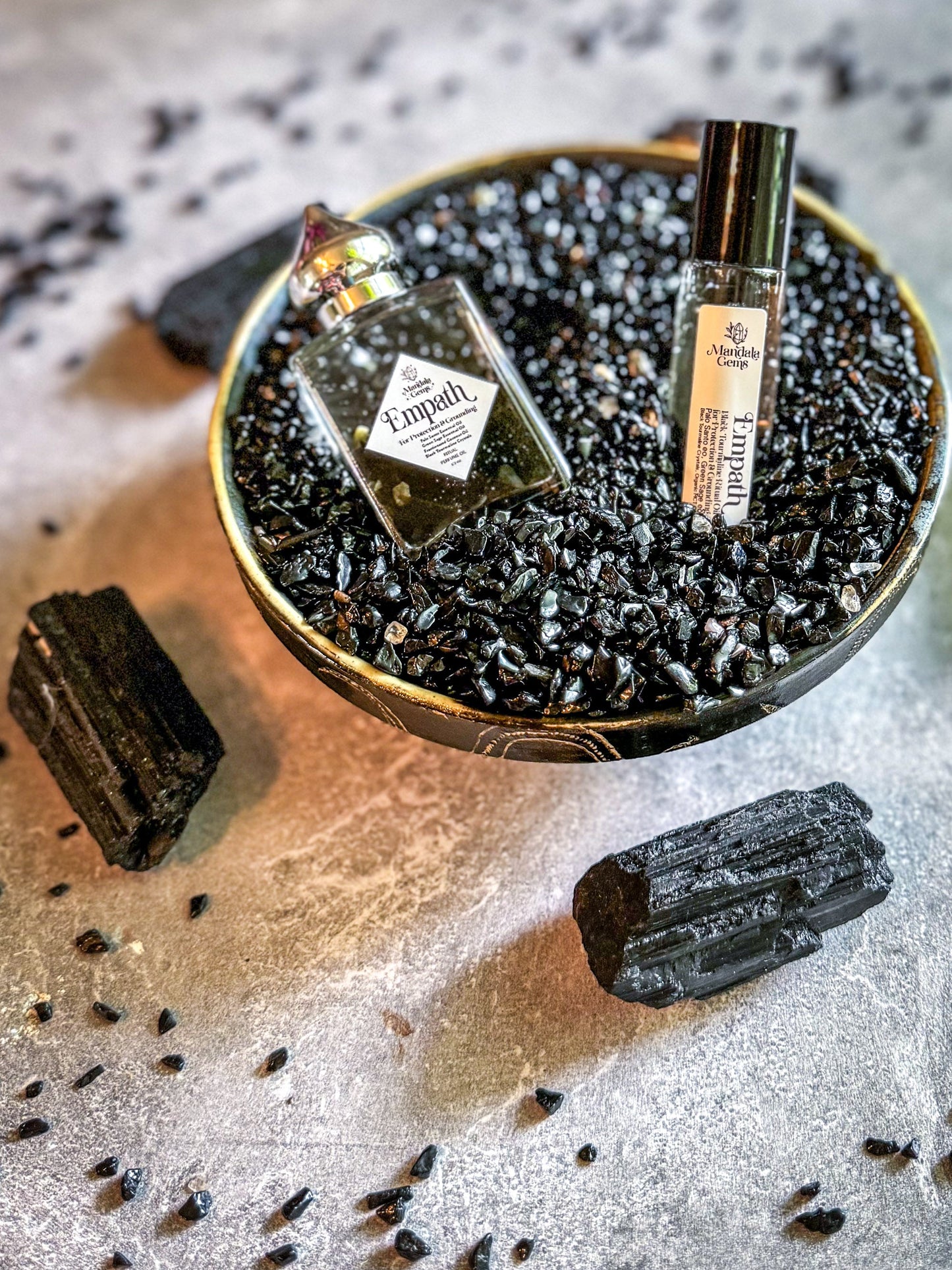 EMPATH PROTECTION Crystal Infused Natural Perfume Oil with Black Tourmaline