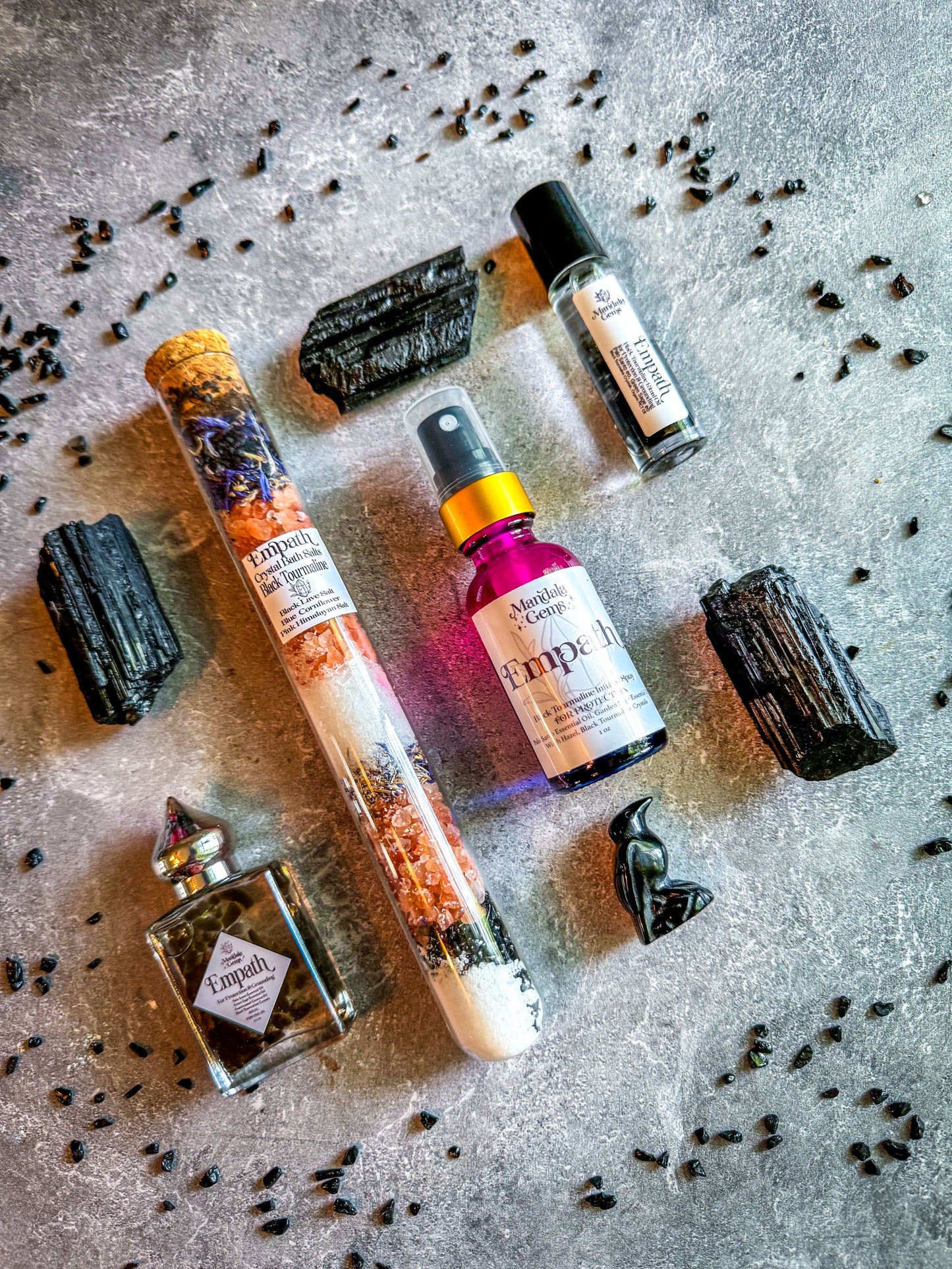 EMPATH PROTECTION Crystal Infused Natural Perfume Oil with Black Tourmaline