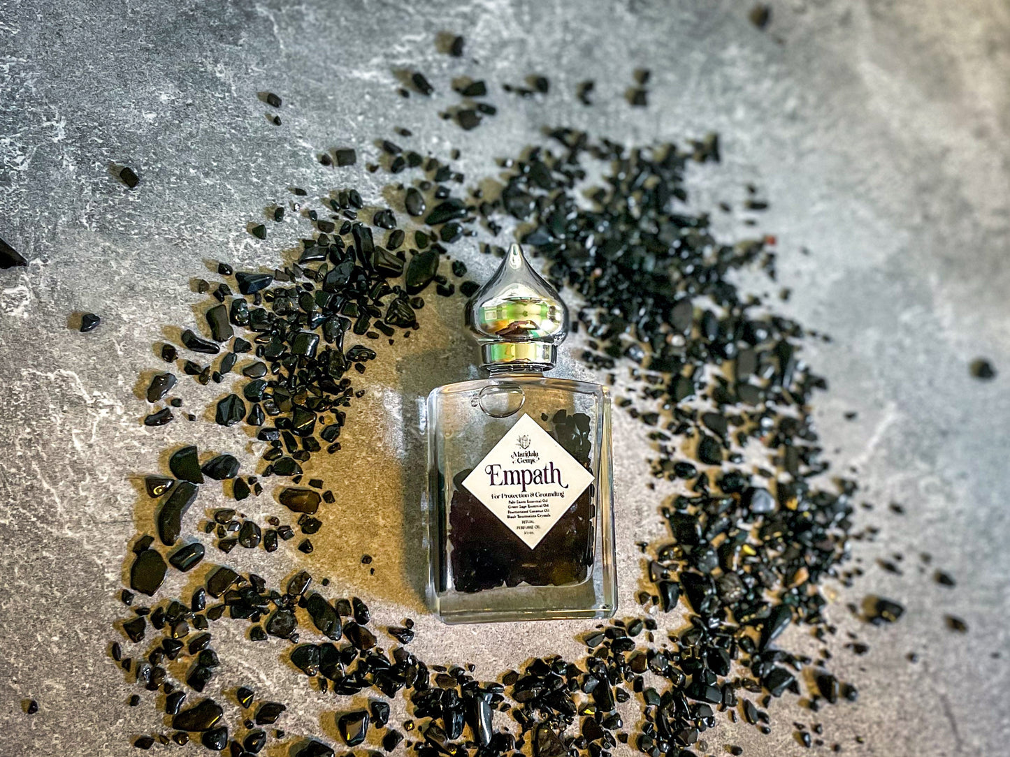 EMPATH PROTECTION Crystal Infused Natural Perfume Oil with Black Tourmaline
