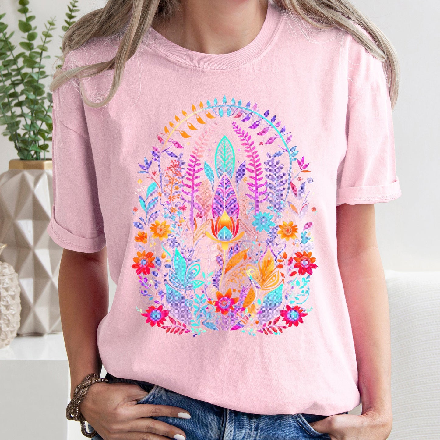 Floral Boho Festival Comfort Colors Tshirt