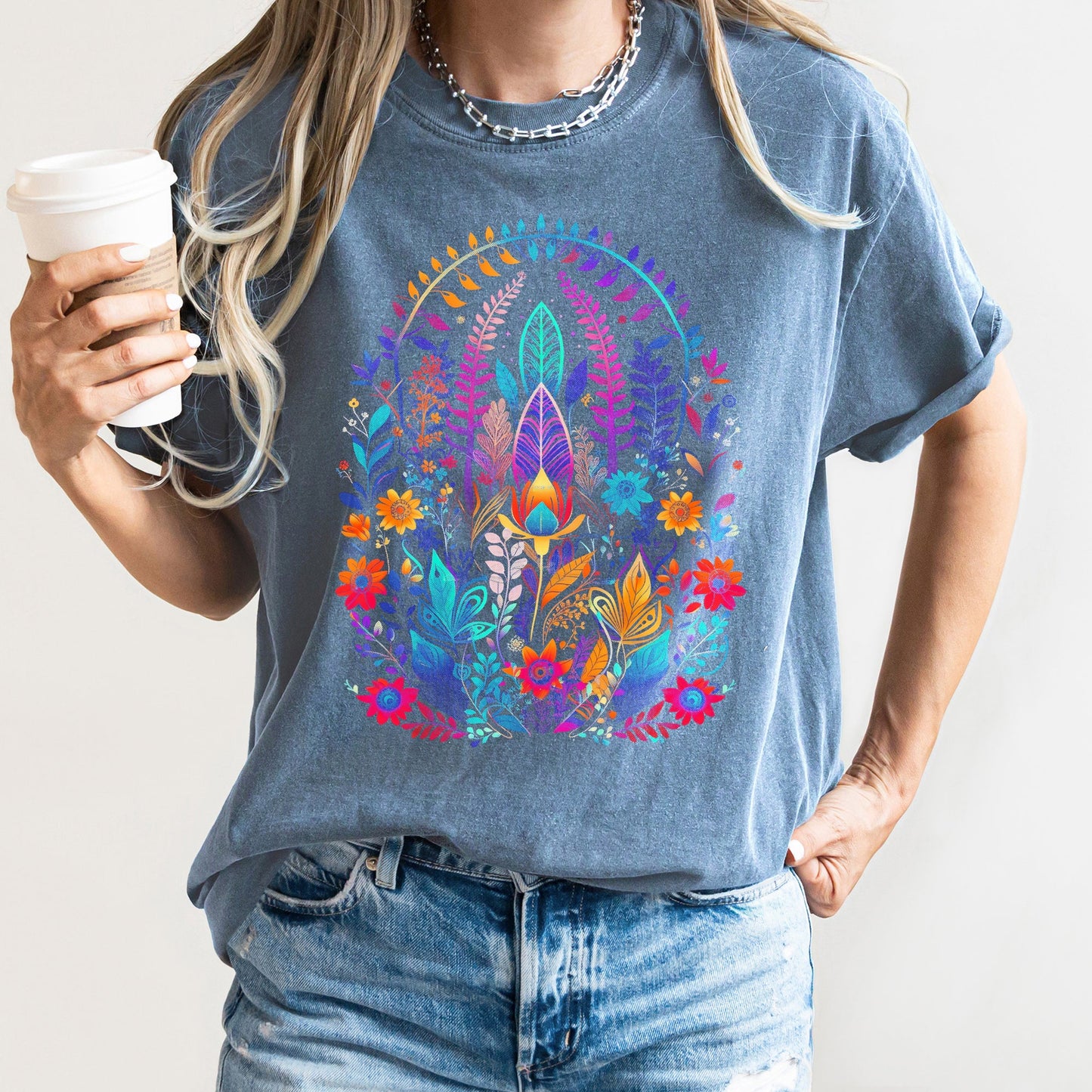 Floral Boho Festival Comfort Colors Tshirt