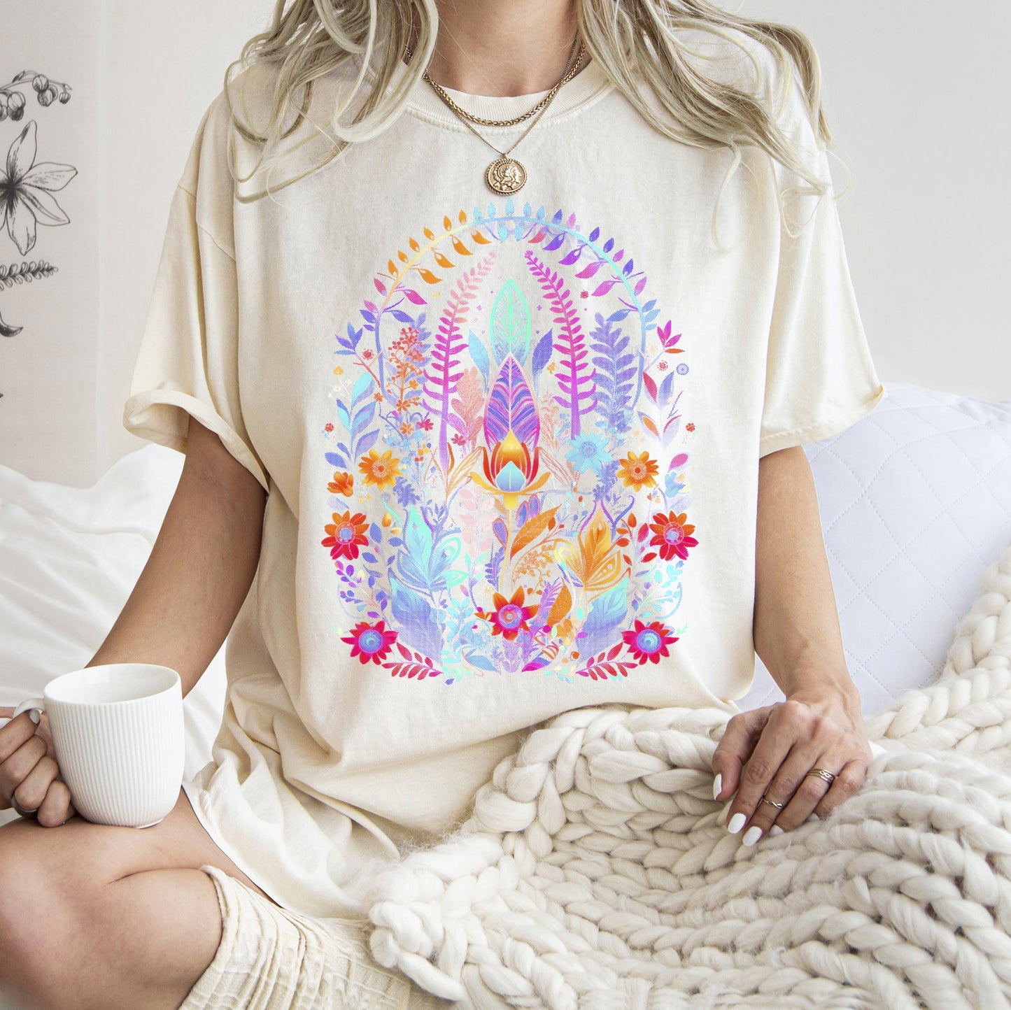 Floral Boho Festival Comfort Colors Tshirt