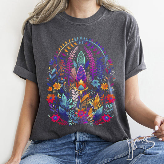 Floral Boho Festival Comfort Colors Tshirt