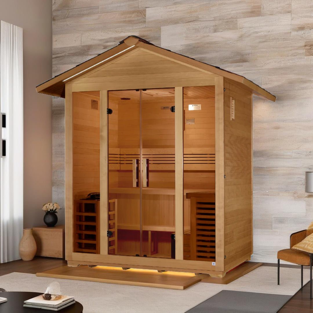Golden Designs "Vorarlberg" 5-Person Traditional Outdoor Sauna - Canadian Hemlock