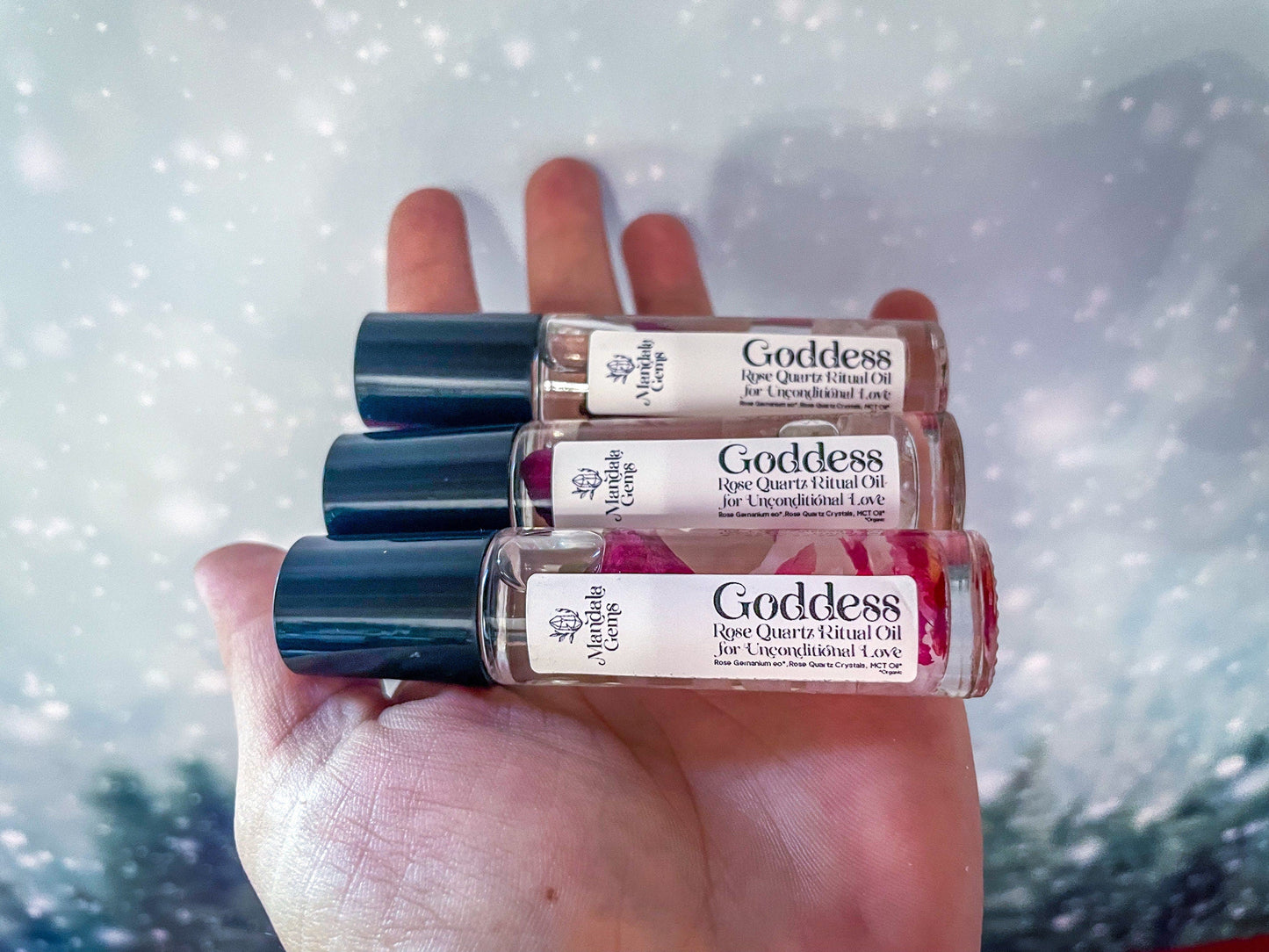 Goddess Rose Quartz ROSE Natural Perfume Roll On for UNCONDITIONAL LOVE