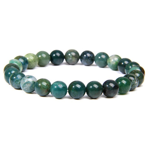 Moss Agate Tranquil Energy Crystal Healing Bracelet