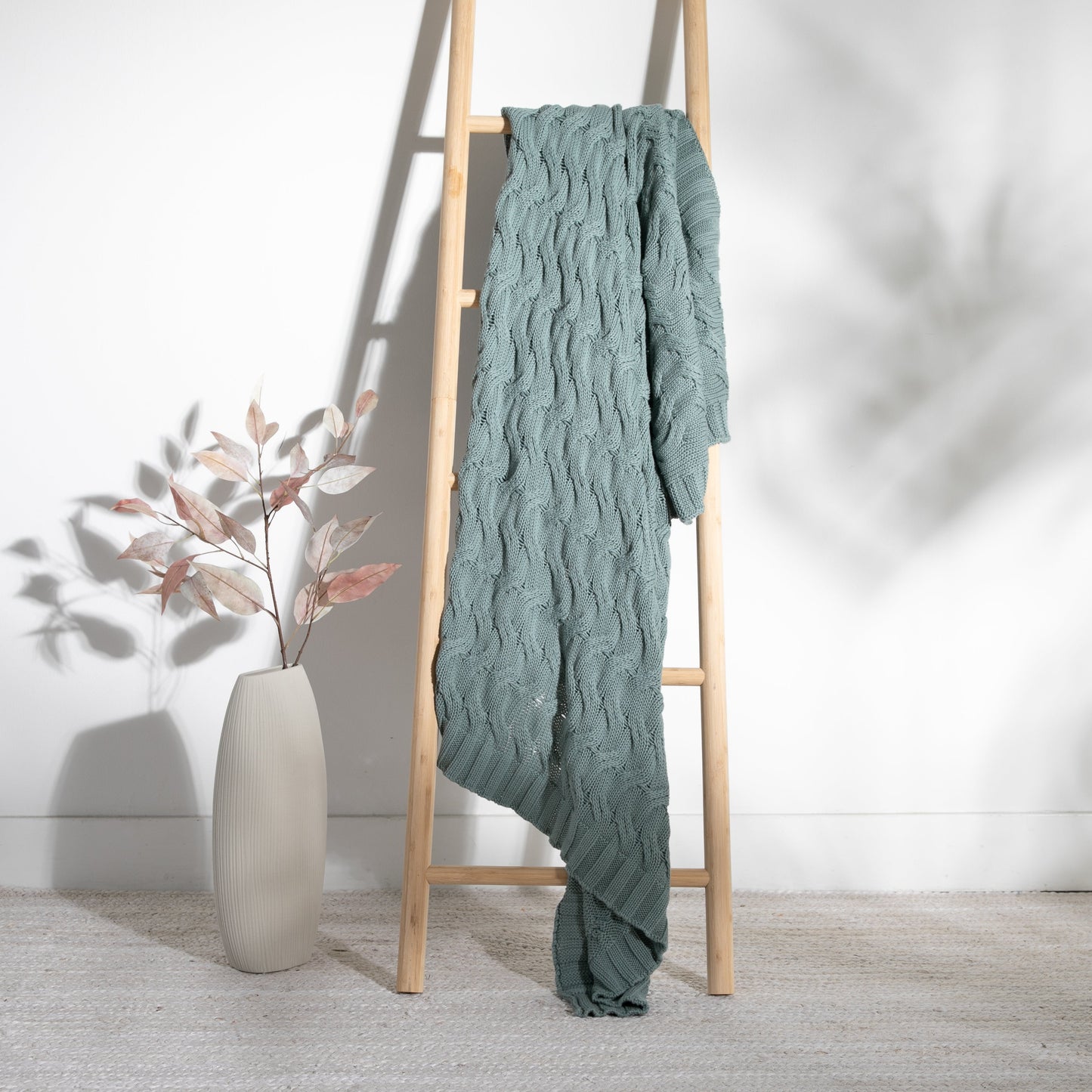 Chunky Cable Organic Cotton Throw Blanket