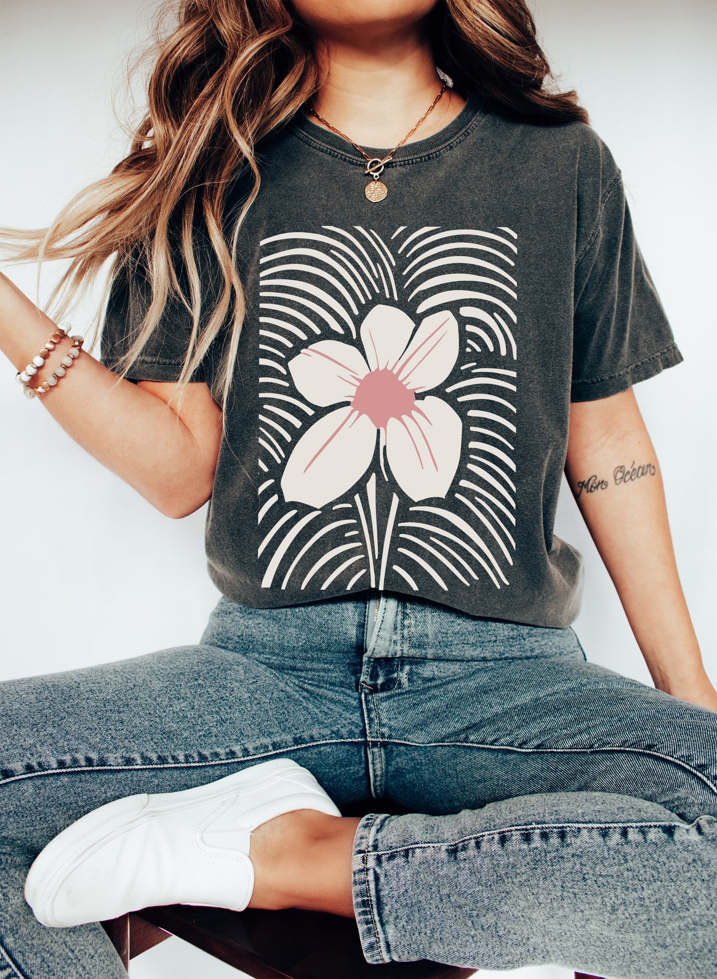 Boho Chic Floral Print Comfort Colors Tshirt