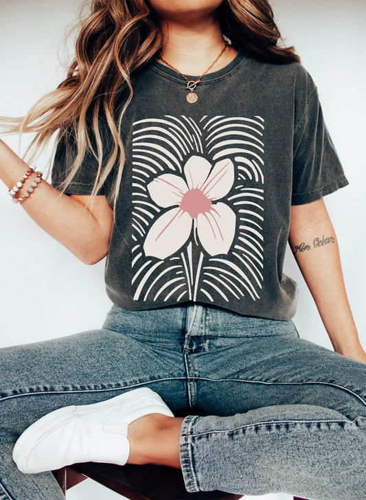 Boho Chic Floral Print Comfort Colors Tshirt