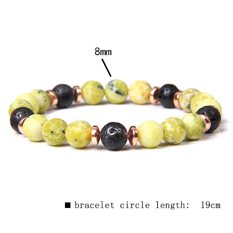 Yellow Jasper Lava & Copper Strong Protection Bracelet