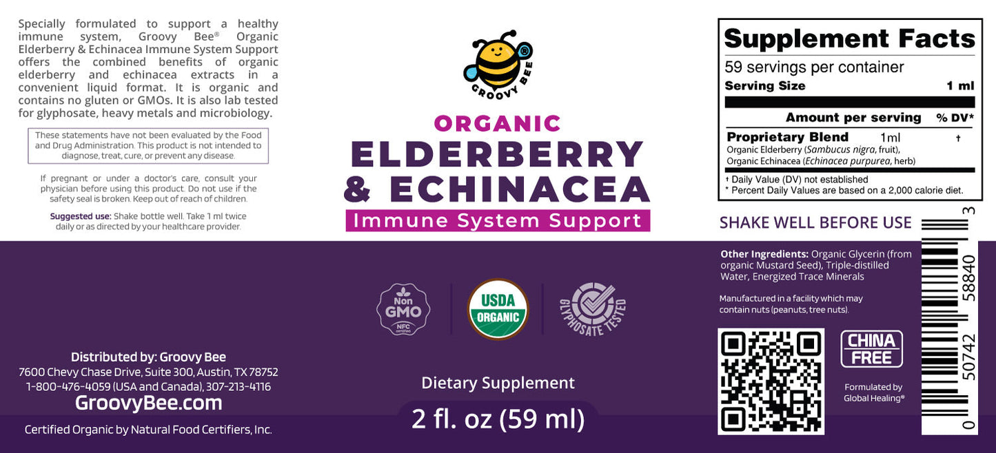 Organic Elderberry & Echinacea 2 fl. oz (59 ml)