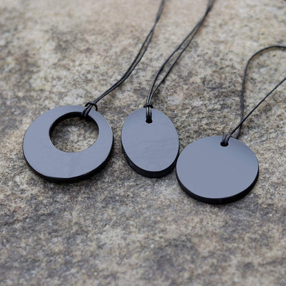 Shungite Crystal Necklace Pendant Set - Spiritual Jewellery & Chakra Necklace - Trendy Jewellery Healing Crystals Black Necklace for Negative Energy Protection