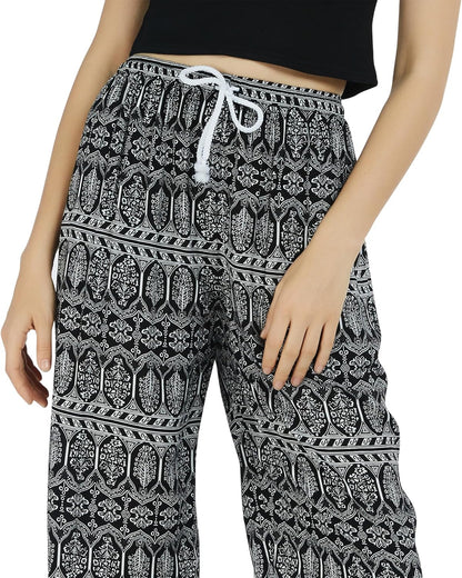 Women'S Floral Print Summer Boho Pants Harem Beach Vacation Pants