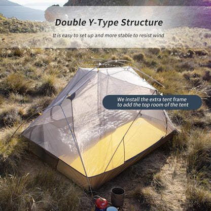 Mongar 2 Person 3 Season Camping Tent Ultralight Backpacking Tent for Hiking Cycling