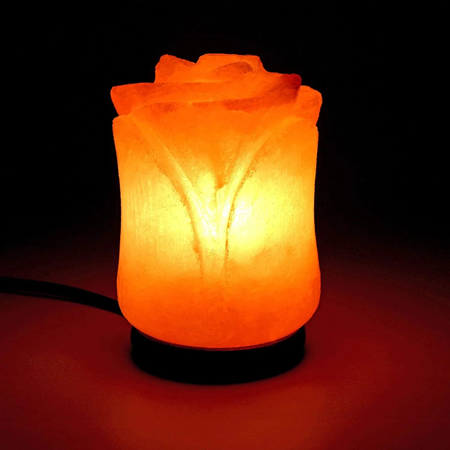 Natural Himalayan Salt Lamp Electric | Hand Carved Flower Pink Crystal Rock Salt from Himalayan Mountains | Sourced from Pakistan