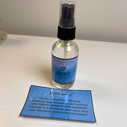 Crystal-Infused Intention Aromatherapy Mist: Natural Room, Shower & Pillow Spray | Love, Relax, Money, Aura + Sleep