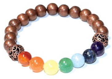 7 Chakra Copper Bead Bracelet