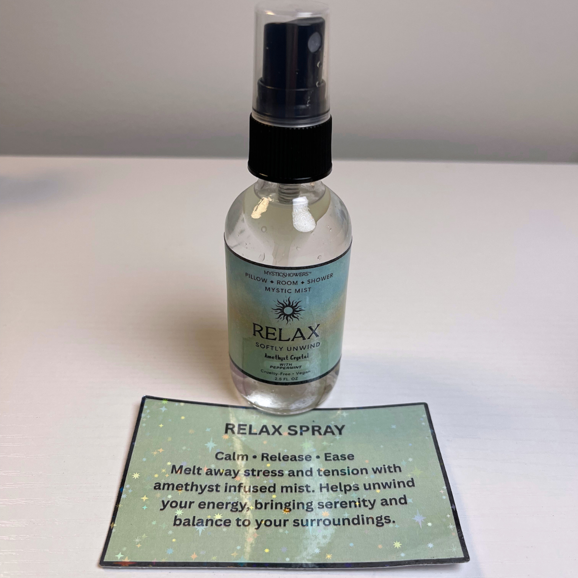 Crystal-Infused Intention Aromatherapy Mist: Natural Room, Shower & Pillow Spray | Love, Relax, Money, Aura + Sleep