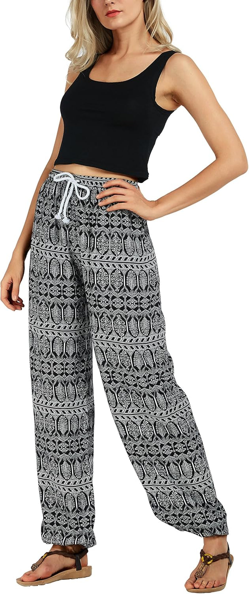 Women'S Floral Print Summer Boho Pants Harem Beach Vacation Pants