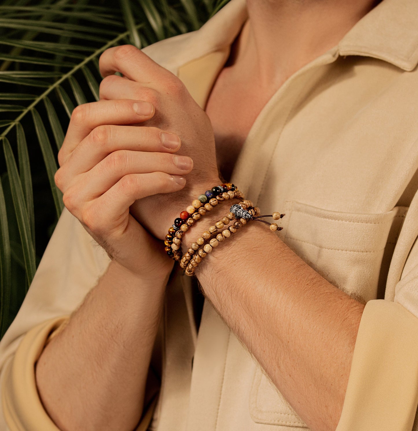 Serene Fearlessness - Tiger's Eye Matte Jasper Chakra Bracelet