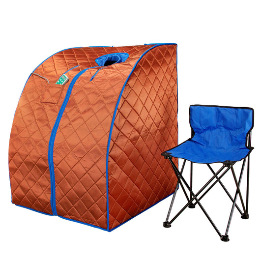 Large Portable Low EMF Negative Ion Indoor Sauna with Chair and Heated Footpad Included - Copper