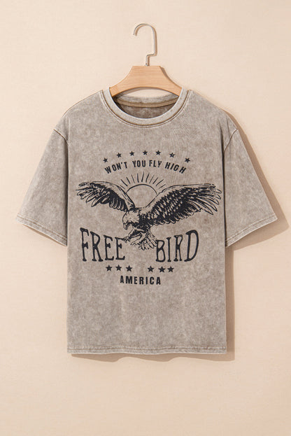 AMERICA FREE BIRD Vintage Mineral Washed Tee