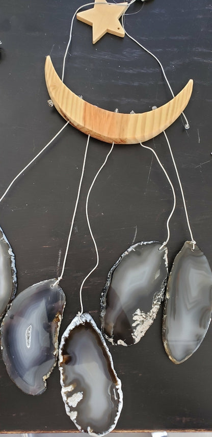 NEW Star & Crescent Moon Agate Wind Chime