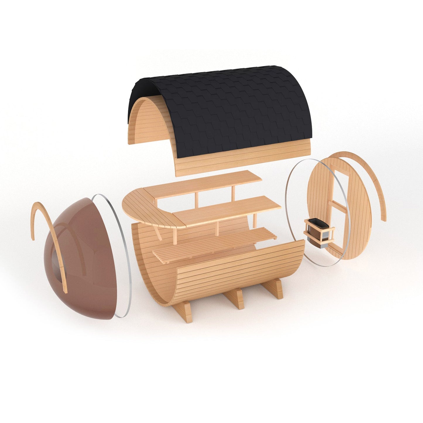 SAUNA EVOLUTION® Luxury Barrel Sauna Serenity Nature Air 4